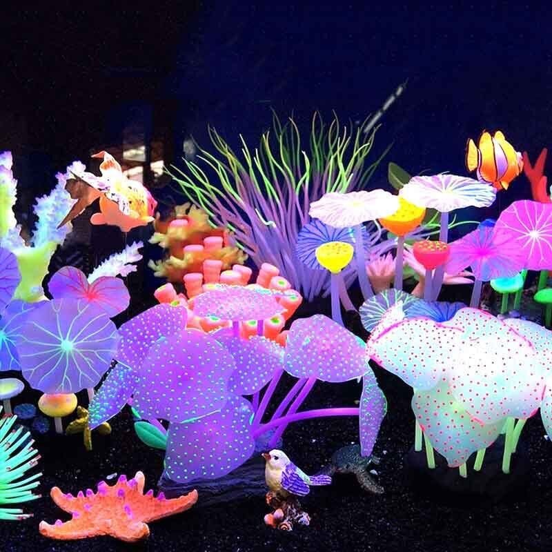 Aquarium Fish Artificial - Decoración Subacuática para Acuarios: Plantas Fluorescentes