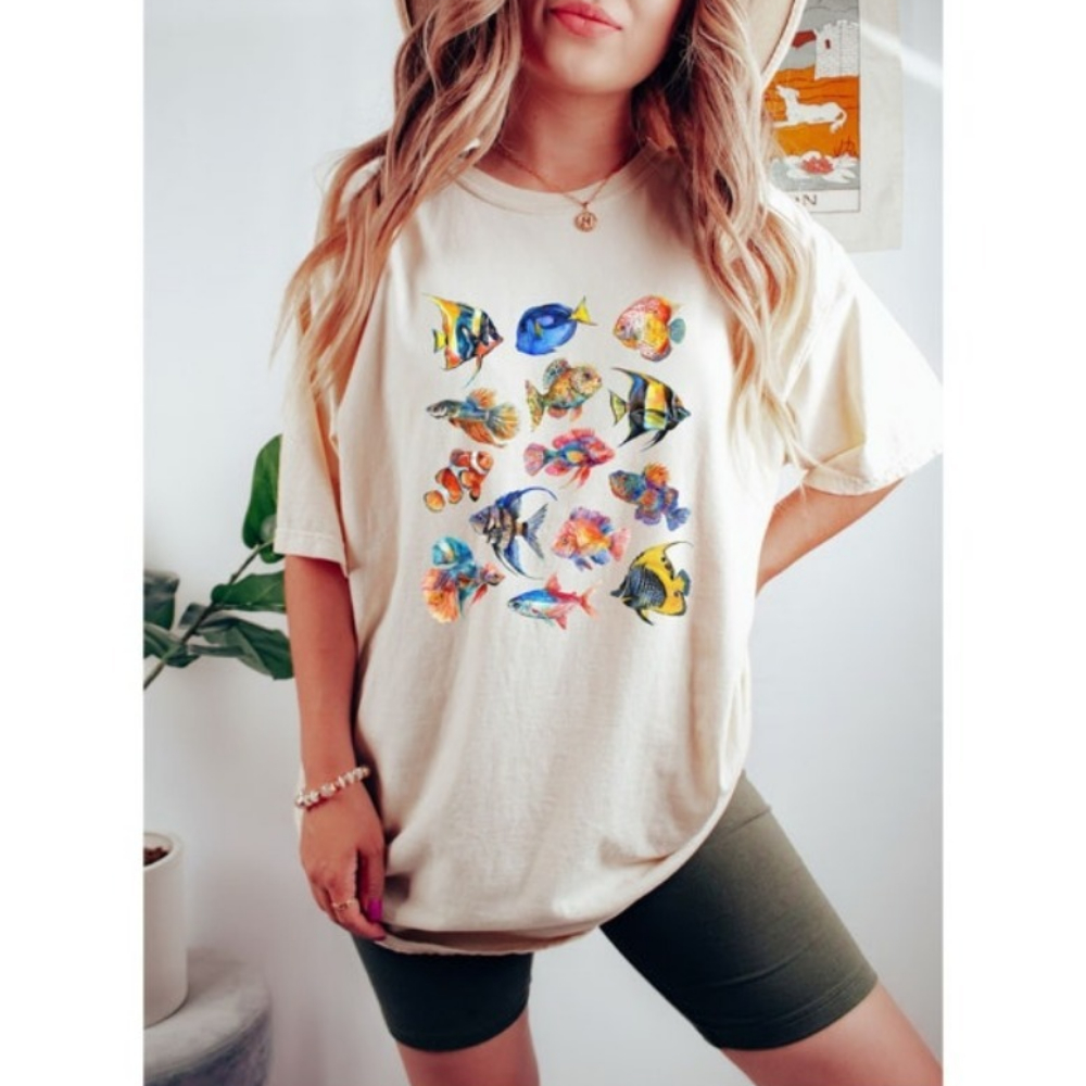 Aquarium Fish Exotic - Camisa de peces tropicales, camisa de