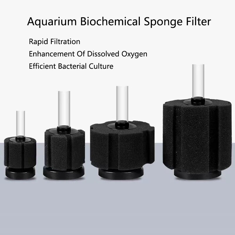 Aquarium Fish Black - Filtro de esponja negro para acuario,