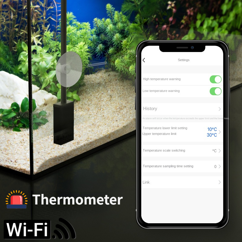 Aquarium Fish Uk - Termómetro inteligente para pecera, WIFI, alta